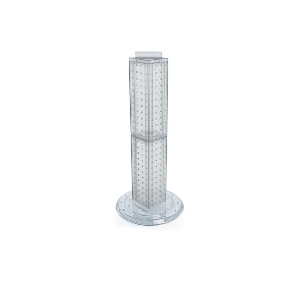 Four-sided 4"W x 24"H Pegboard Tower W/ Revolving 9" Base
